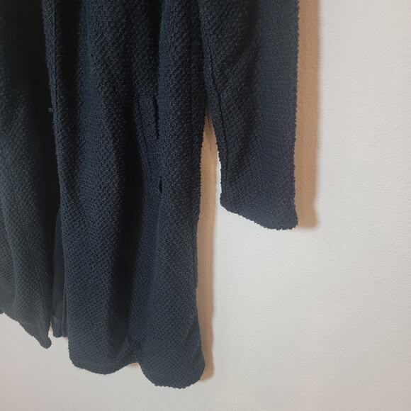 Marine Layer Knit Open Front Cardigan Sz Large Birdseye Textured Coat Longline - Picture 6 of 14